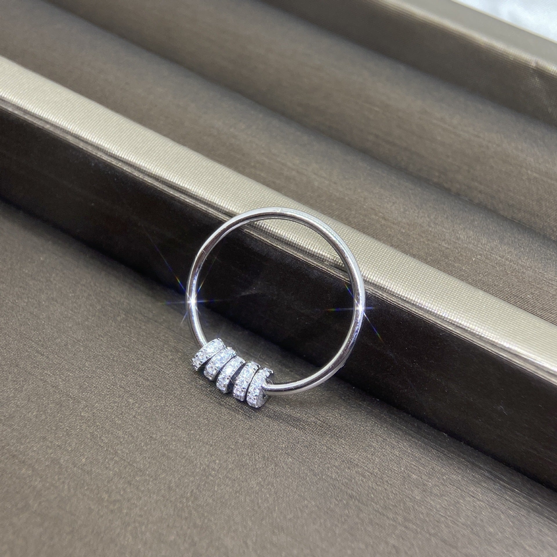 S925 Sterling Silver Zircon Geometric Ring | Gold, Silver & White Gold