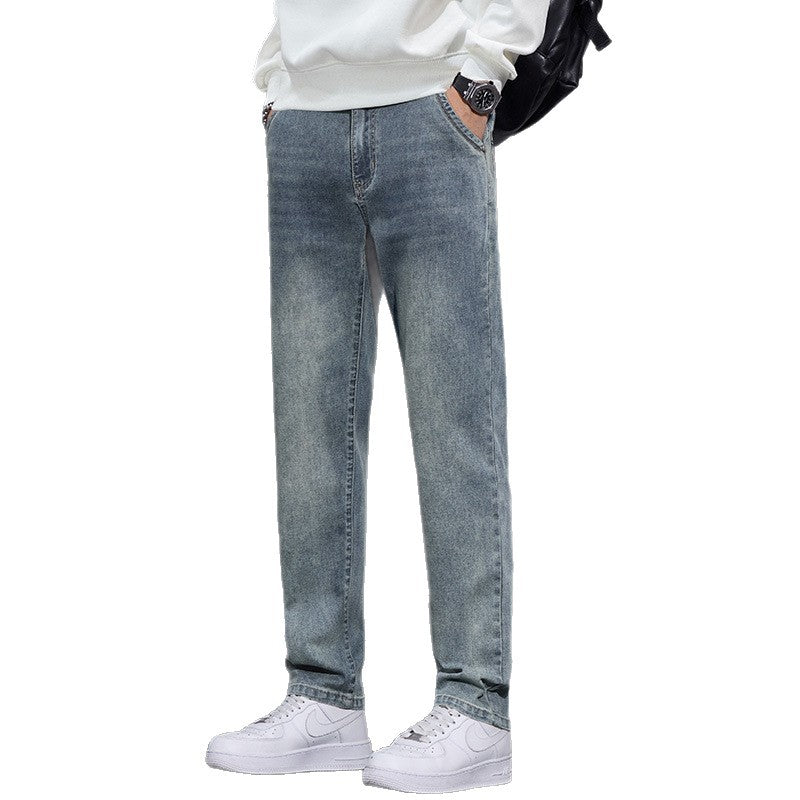 Men's Loose-Fit Straight-Leg Denim Jeans – Vintage Blue