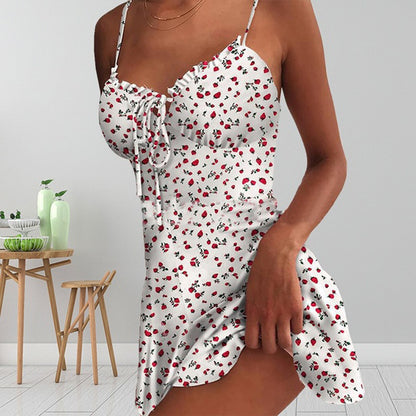 Women's Drawstring Beach Sun Dress