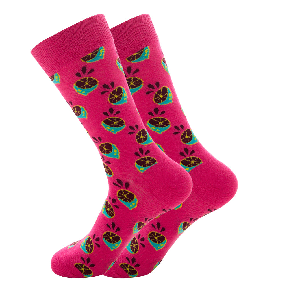 Men's Novelty Fruit Print Crew Socks | Soft Cotton