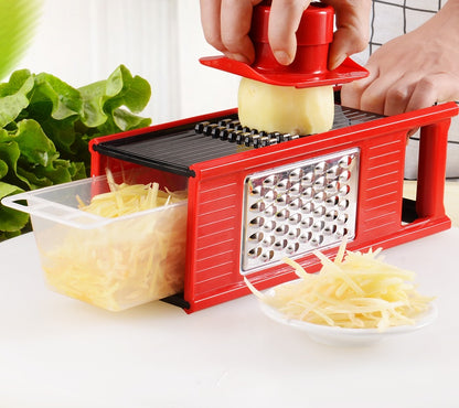 4-in-1 Mandoline Vegetable Shredder with Drain Box | Kitchen Prep Tool