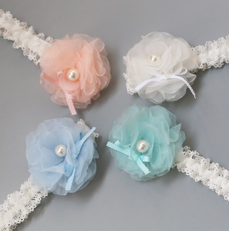 Floral Cloth Hairclip | Pink & White | Girls & Women's Hair Accessories
