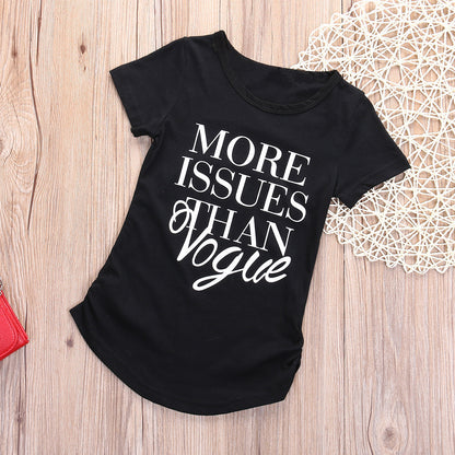 Girls Letter Print Short Sleeve T-Shirt – Classic Summer Top