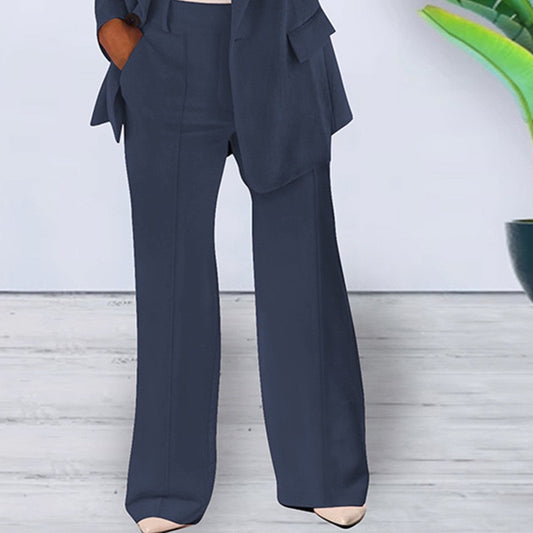 Women's Slim-Fit Professional Trousers | Patchwork Detail | S–5XL