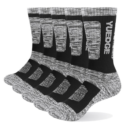 Men's Combed Cotton Sports Socks 5-Pair Pack – Breathable Thick Outdoor Socks