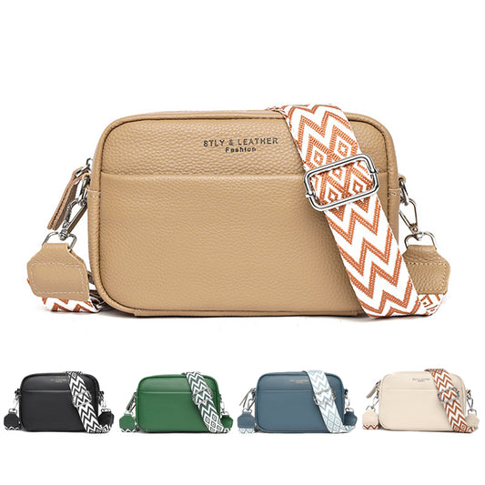 Genuine Leather Square Crossbody Bag | First-Layer Cowhide | 5 Colours | Women's