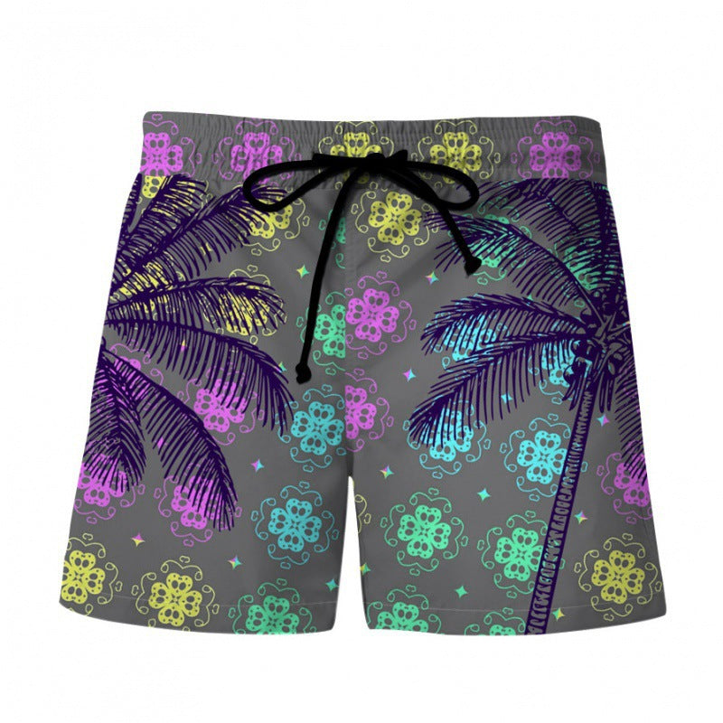 Men's Hawaiian Print Beach Shorts