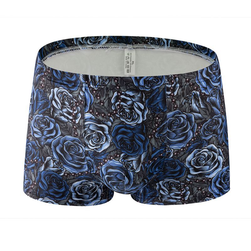 Men's Printed Milk Silk Boxer Briefs – 12 Designs Breathable Low-Waist