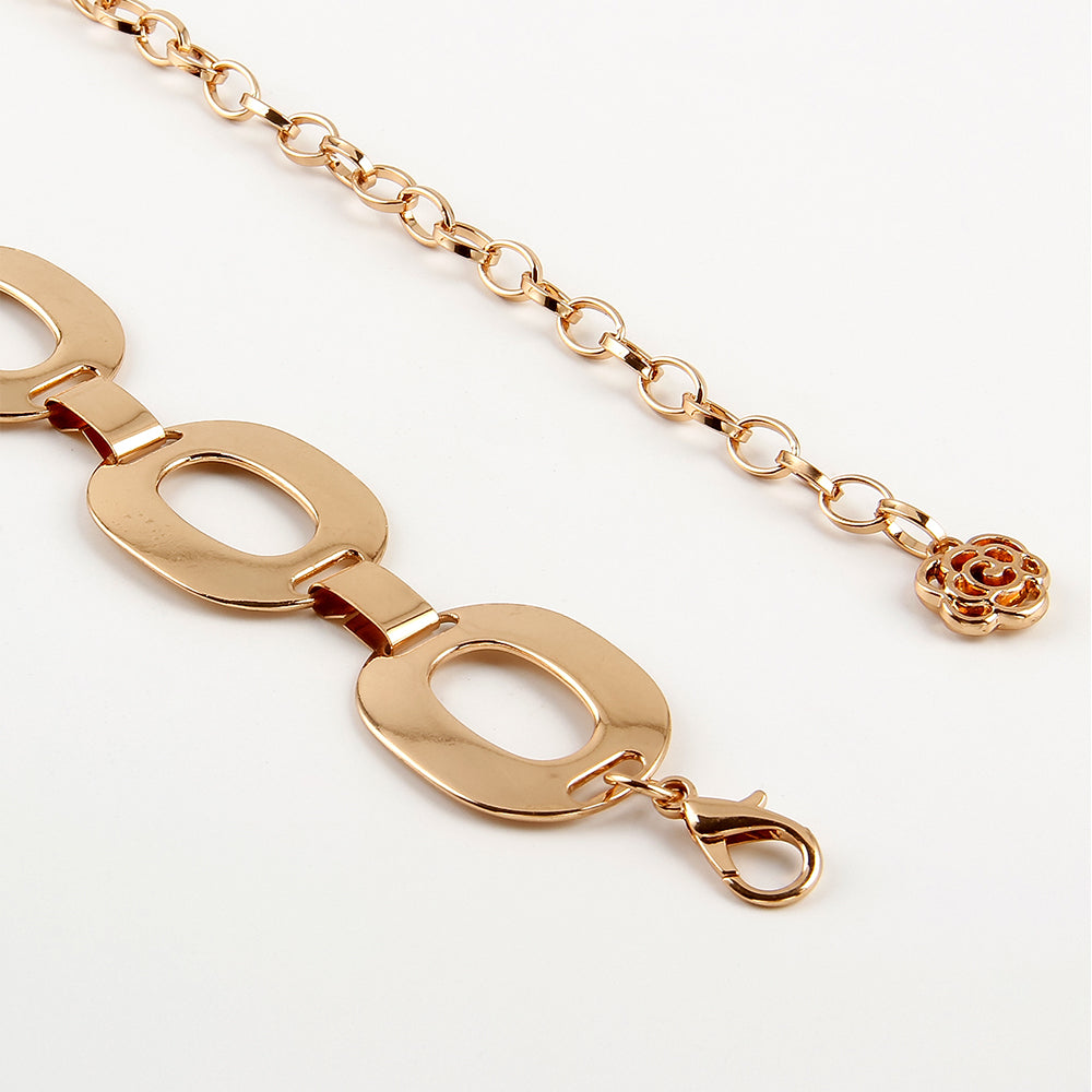 Women's Gold Waist Chain Belt – Hollow-Out Alloy Body Jewellery