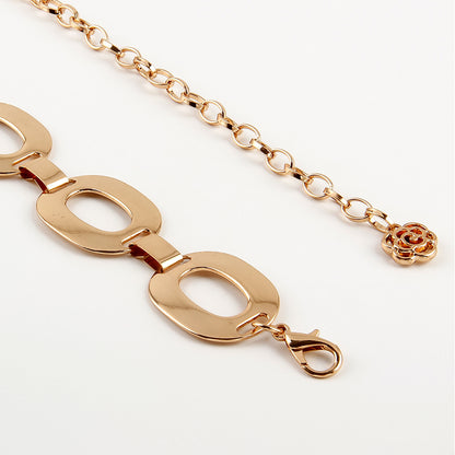 Women's Gold Waist Chain Belt – Hollow-Out Alloy Body Jewellery