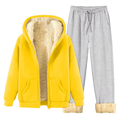 Men's Fleece-Lined Hoodie Tracksuit Set – Autumn Winter | M–5XL