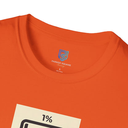 "My Social Battery Is At 1%" Low Battery Graphic Tee