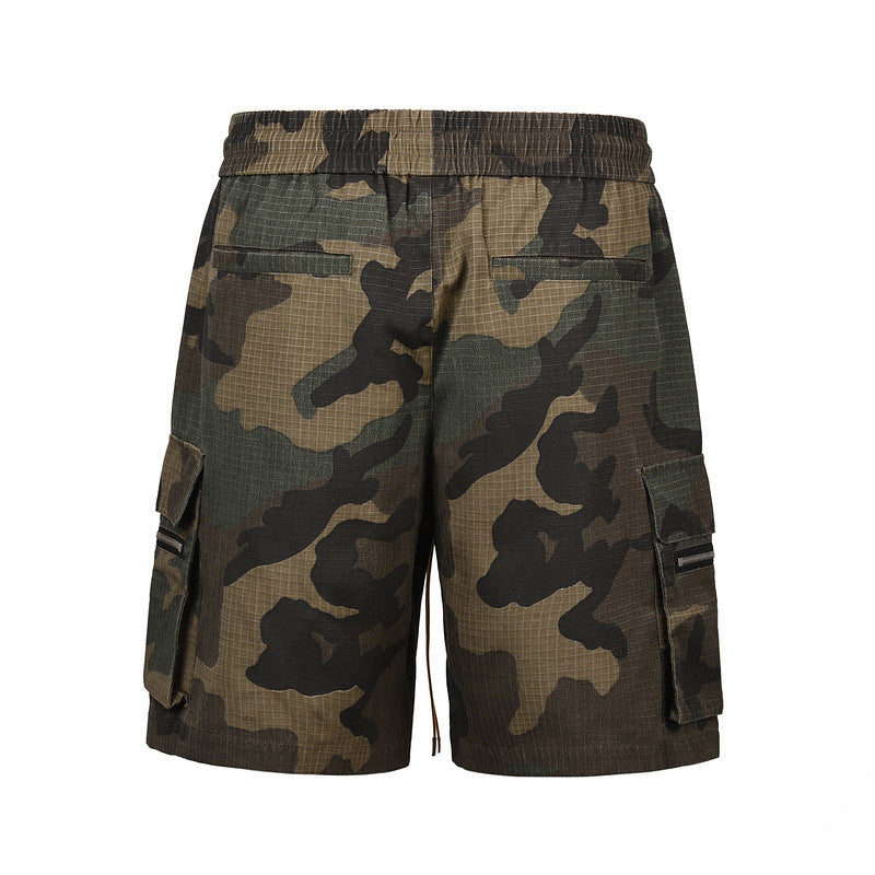 Men's Washed Camo Multi-Pocket Workwear Shorts