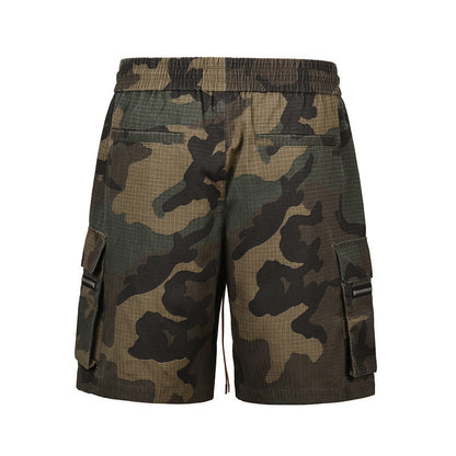 Men's Washed Camo Multi-Pocket Workwear Shorts