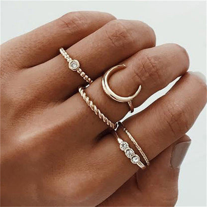 Women's Alloy Ring Set with Gemstone Inlay | 26 Designs | Stackable Rings