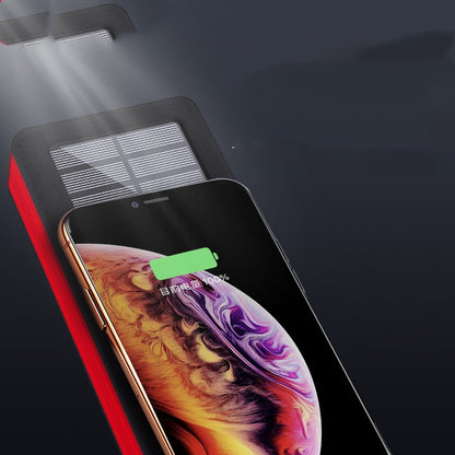 30,000mAh Solar Power Bank – High Capacity Outdoor Camping Portable Charger Red & Black