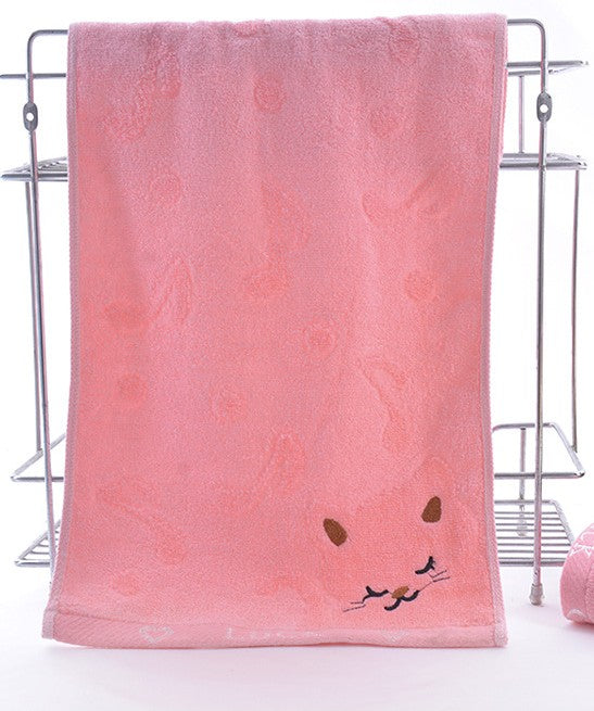 Bamboo Fibre Kitten Face Towel | Soft Cotton Blend Hand Towel
