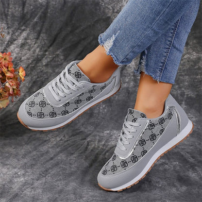 Women's Flat Lace-Up PU Leather Casual Sneakers | EU 35–43