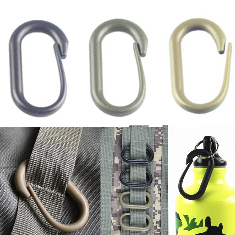 Plastic Oval Carabiner Clip – Backpack Hanging Buckle, 3 Colours