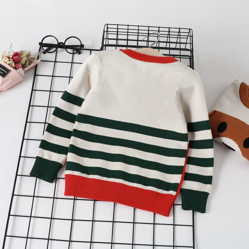 Boys' Fine Knit Cotton Pullover Sweater | Kids Knitwear