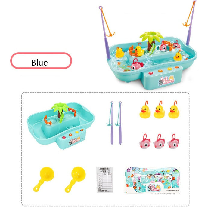 Electric Water Cycle Fishing Toy with Lights & Music