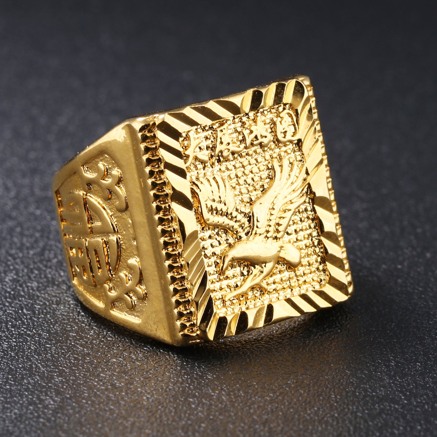 Gold Geometric Sailboat Ring | Adjustable Copper Band