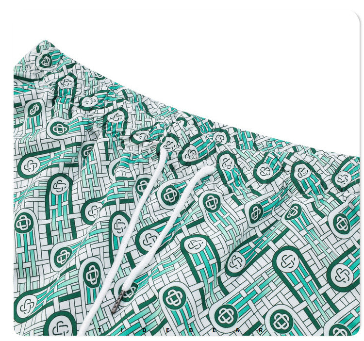 Abstract Print Shirt & Shorts Set | Retro Digital Print Casualwear