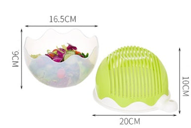 Salad Cutter Bowl — 2-in-1 Chopper, Drain Basket & Serving Bowl
