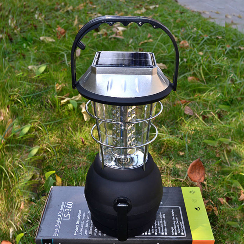 3-in-1 Solar USB & Hand-Crank Camping Lantern – 1,200mAh Rechargeable Emergency Light 8-Hour Runtime