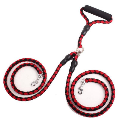 Heavy-Duty Reflective Dog Leash | Double-Ended Rope Lead with Padded Handle