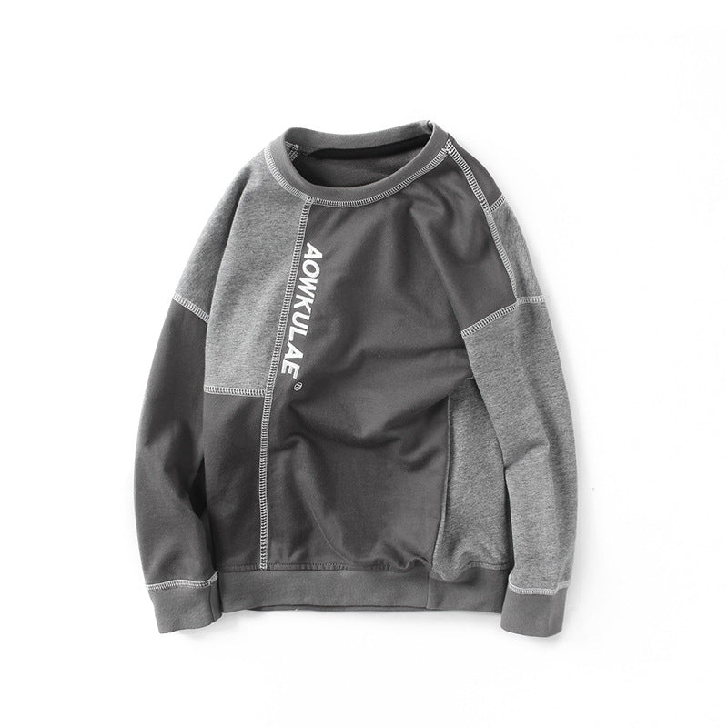 Children's Contrast Stitch Knit Sweater | Boys Round Neck Pullover Jumper