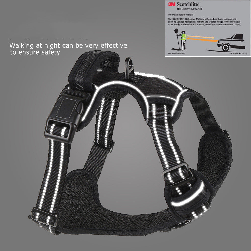No-Pull Dog Harness – Breathable Reflective Vest | Sizes S–XL | Black, Orange & Red