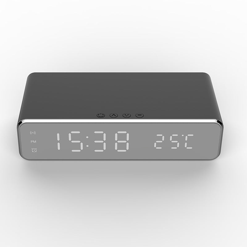 LED Digital Alarm Clock with Wireless Charger | Desktop Clock with Thermometer