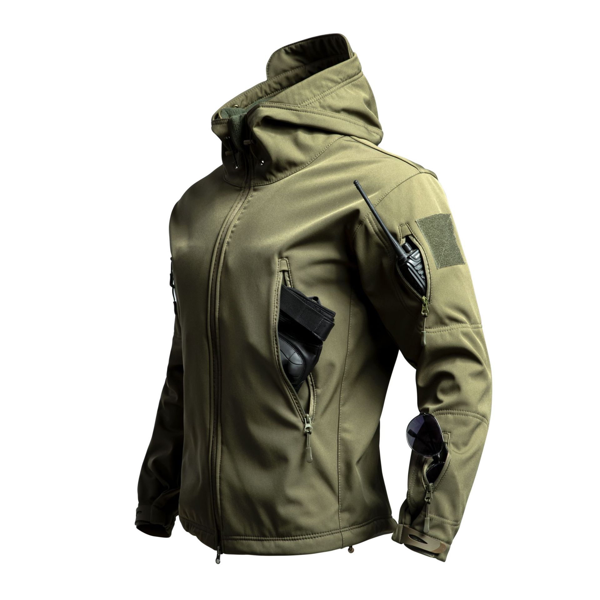 Men's Sharkskin Softshell Hooded Jacket | Waterproof Windproof Outdoor Coat