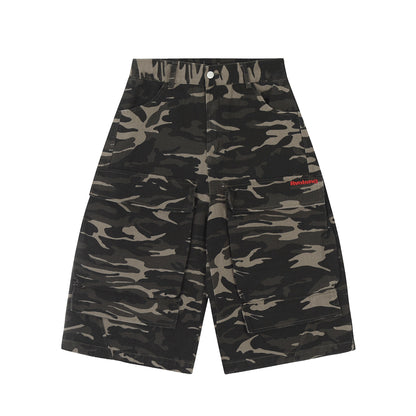 Men's Retro Multi-Pocket Denim Shorts