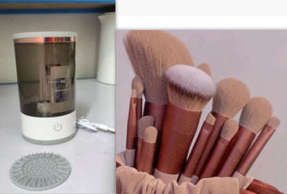Electric Makeup Brush Cleaner — USB Rechargeable Automatic Brush Spinner & Dryer