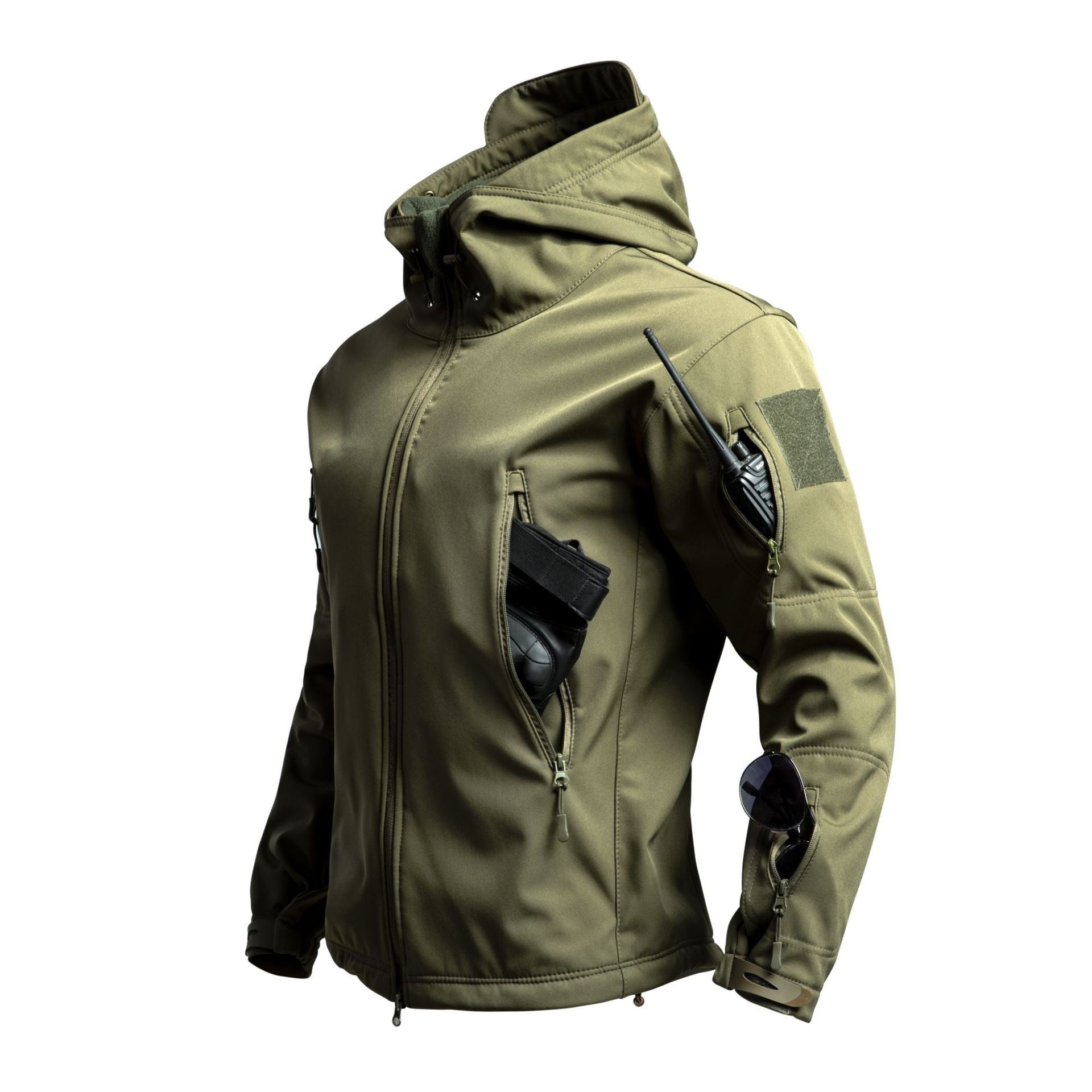 Men's Sharkskin Softshell Hooded Jacket | Waterproof Windproof Outdoor Coat