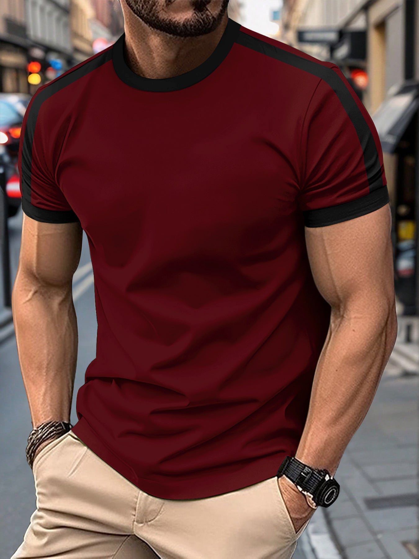 Men's Casual Short-Sleeve Mesh T-Shirt – Lightweight Polyester