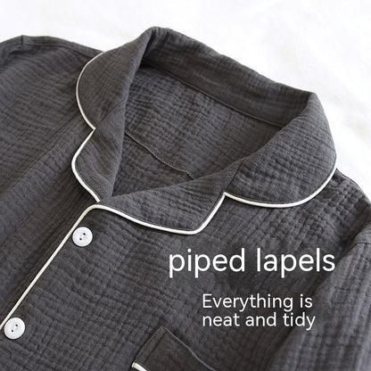 Men's Double-Layer Gauze Cotton Pyjama Set | Japanese Style Loungewear
