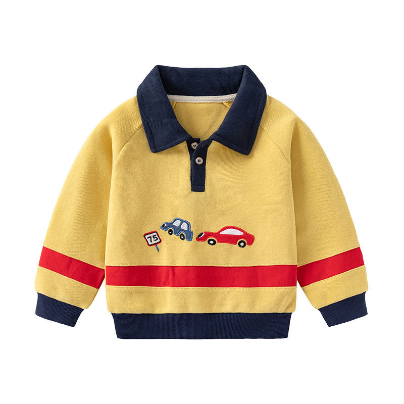Children's Cotton Long Sleeve Bottoming Shirt | Boys Casual Top