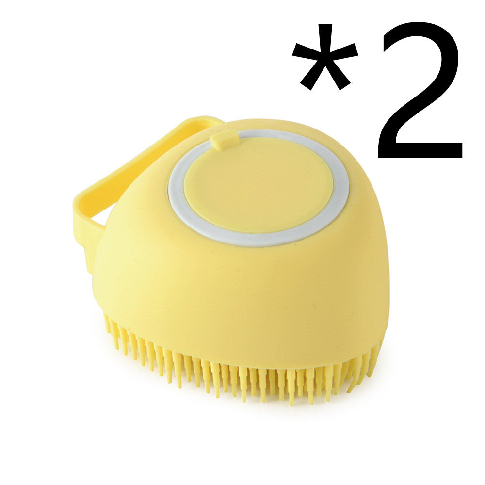 Silicone Pet Bath Massage Brush with Shampoo Dispenser | Dogs & Cats | JParker