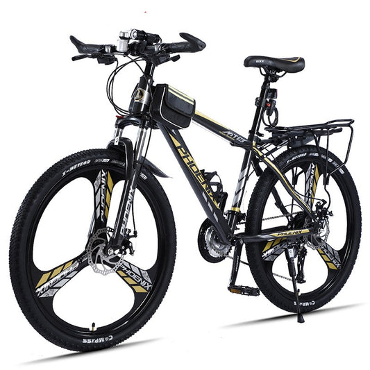 Carbon Steel Mountain Bike – Double Disc Brake 24" & 26" 24/27/30-Speed