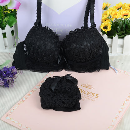 Women's Full Cup Lace Bra & Panties Set | Detachable Straps 7 Colours