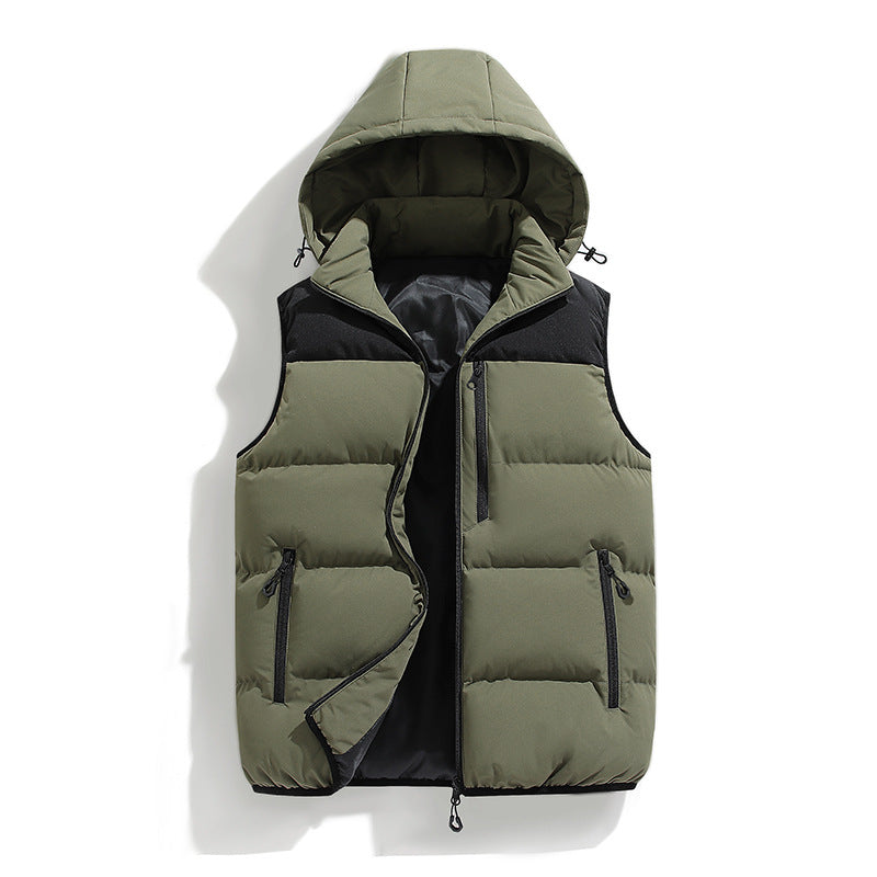 Men's Waterproof Hooded Gilet | Multi-Pocket Padded Vest