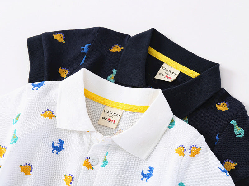 Boys' Short Sleeve Lapel Shirt | 100% Cotton, Smart Casual