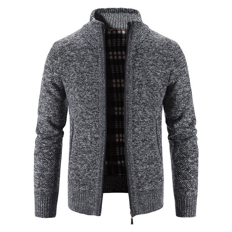 Men's Standing Collar Cardigan Sweater | Stretch Fit | JParker