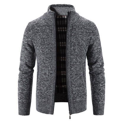 Men's Standing Collar Cardigan Sweater | Stretch Fit | JParker