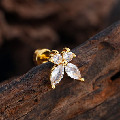 Micro-Set Zircon Ear Cuff | Minimalist Stainless Steel Single Ear Stud