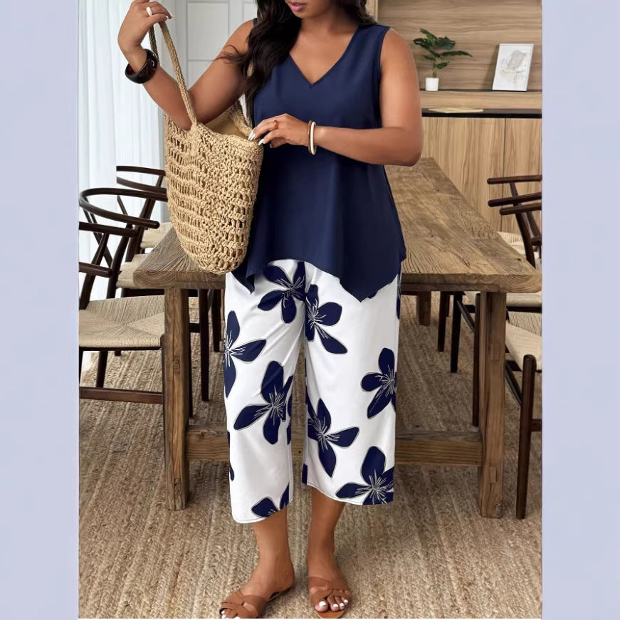 Women's Sleeveless Vest and Cropped Pants Co-ord Set