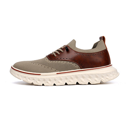 Men's Striped Patchwork Lace-Up Casual Trainers | EU 39-48